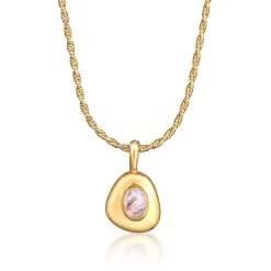 Elli "Kordel-Halskette | Quarz (Rosa)< Halsketten|Edelsteine