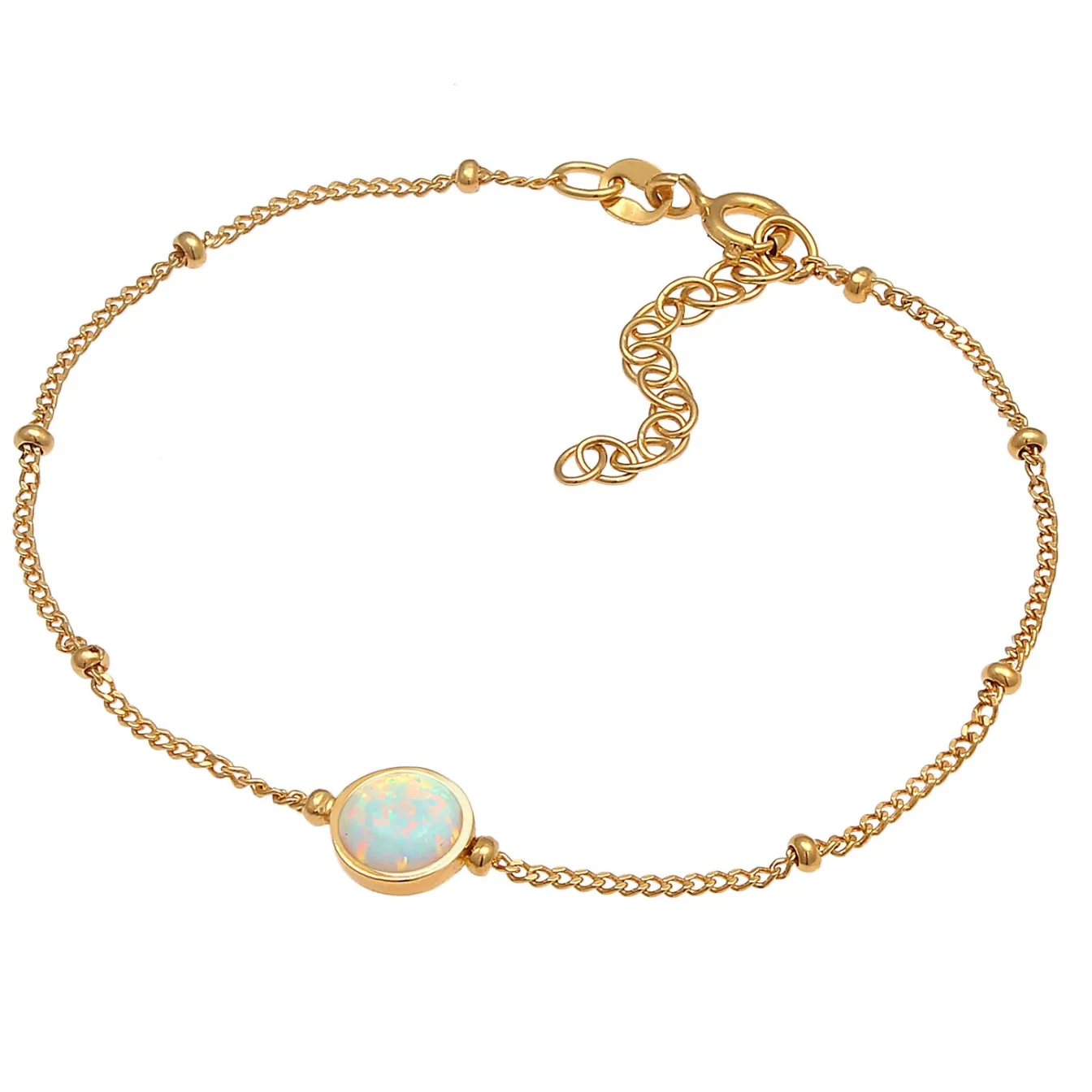 Elli "Kugel-Armband Kugel | Opal ( Weiß )< Armbänder|Vergoldet