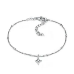 Elli "Kugel-Armband Stern Anhänger | Glas Kristalle (Weiß)< Vergoldet|Armbänder