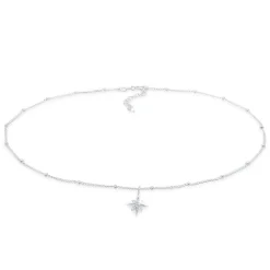 Elli "Kugel-Choker Astro | Kristall (Weiß)< Halsketten|Silber