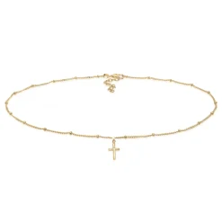 Elli "Kugel-Choker Kreuz< Roségold|Symbol-schmuck
