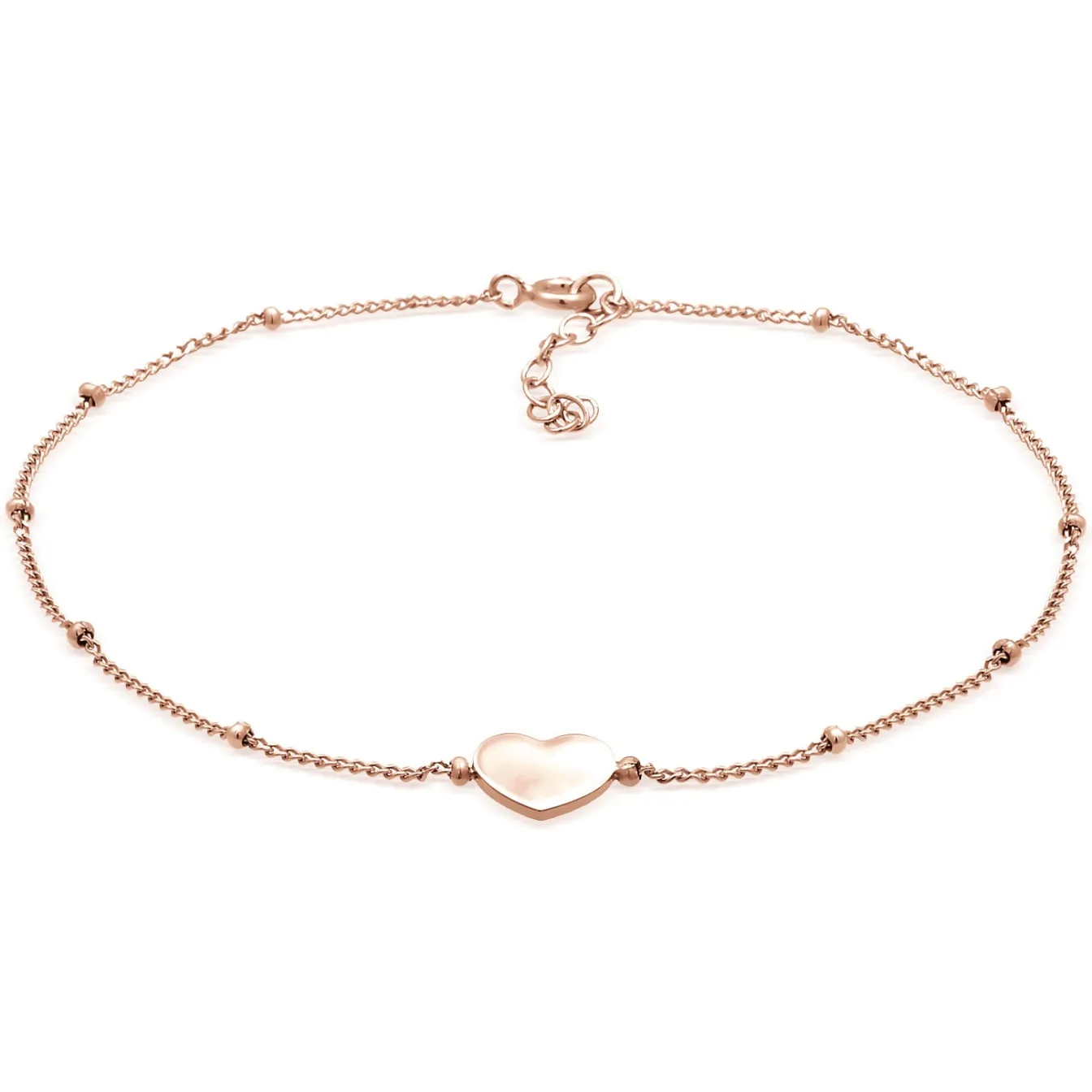Elli "Kugel-Fußkettchen Herz< Roségold|Symbol-schmuck