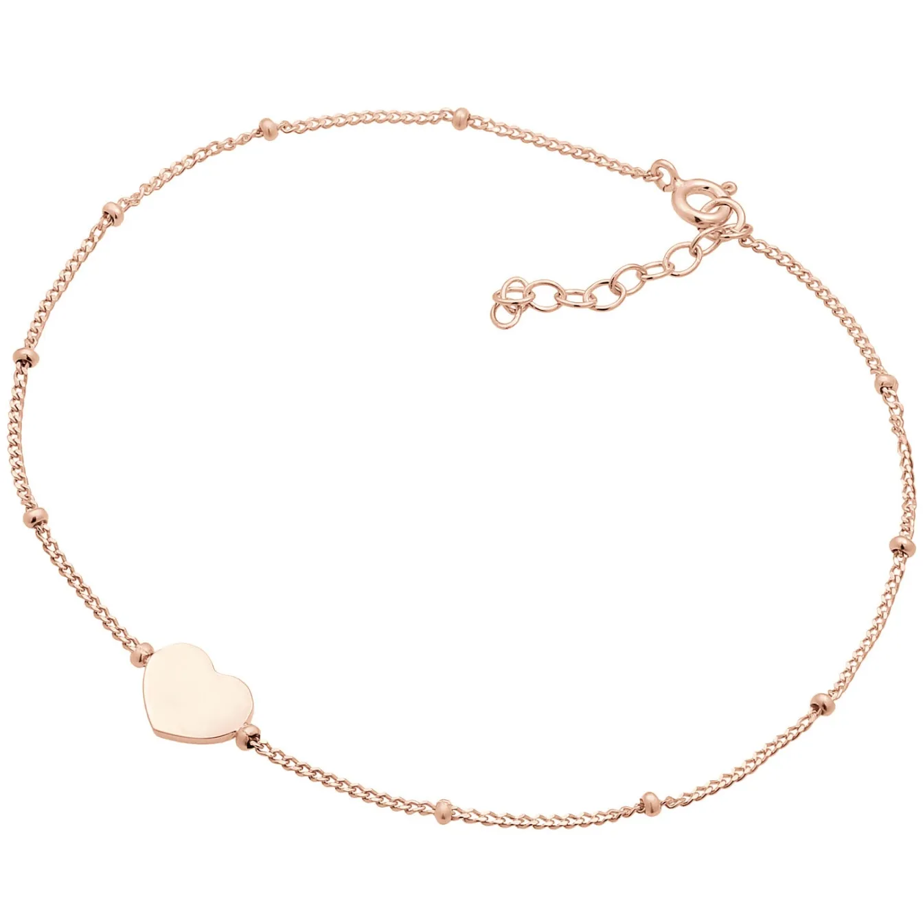Elli "Kugel-Fußkettchen Herz< Roségold|Symbol-schmuck