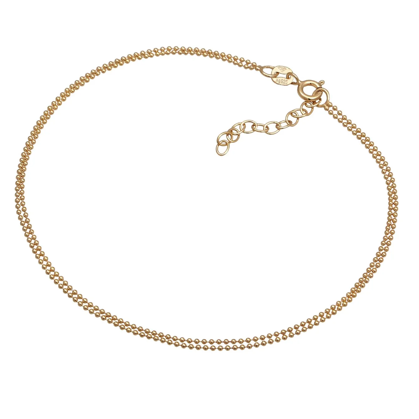 Elli "Kugel-Fußkettchen Sommer< Vergoldet|Fußschmuck
