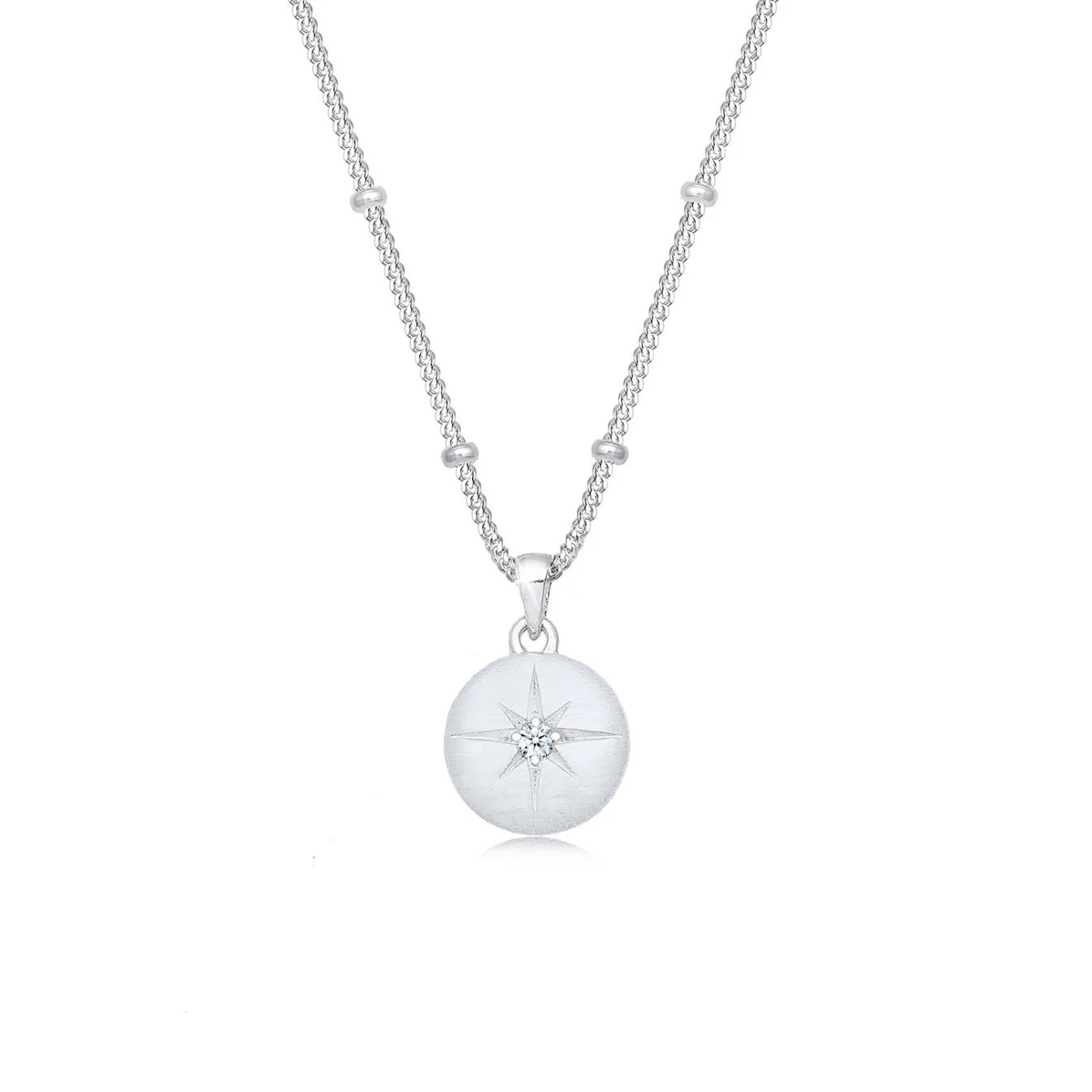 Elli "Kugel-Halskette Astro | Diamant (Weiß, 0,03 ct)< Halsketten|Silber