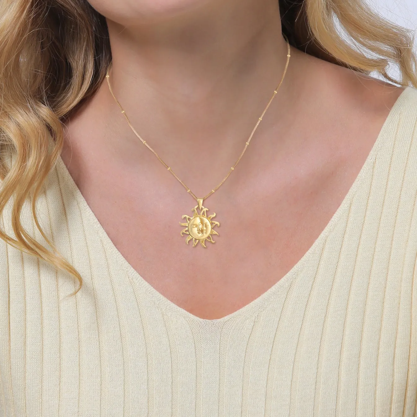 Elli "Kugel-Halskette Halbmond< Symbol-schmuck|Halsketten