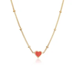 Elli "Kugel-Halskette Herz | Emaille<Kinder Symbol-schmuck|Herz-schmuck