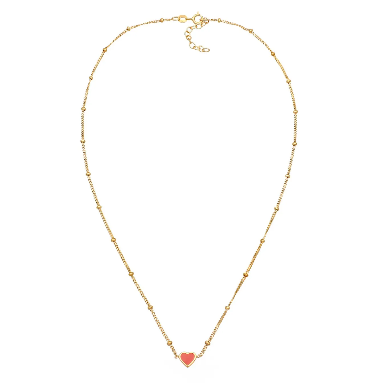 Elli "Kugel-Halskette Herz | Emaille<Kinder Symbol-schmuck|Herz-schmuck