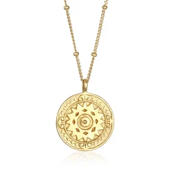 Elli "Kugel-Halskette Münze< Vergoldet|Symbol-schmuck