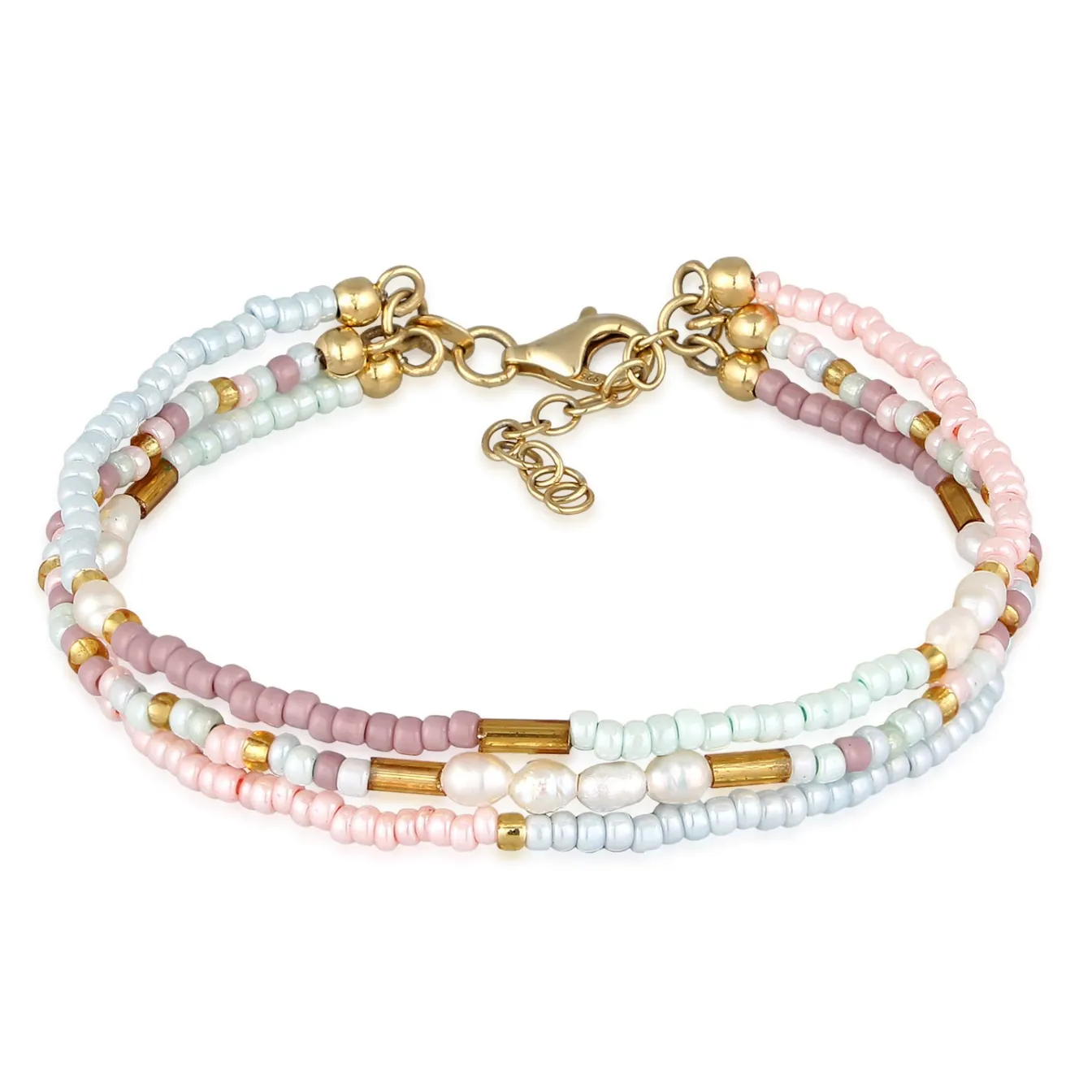 Elli "Layer-Armband | Süßwasserzuchtperlen (Pastell)< Perlen|Armbänder