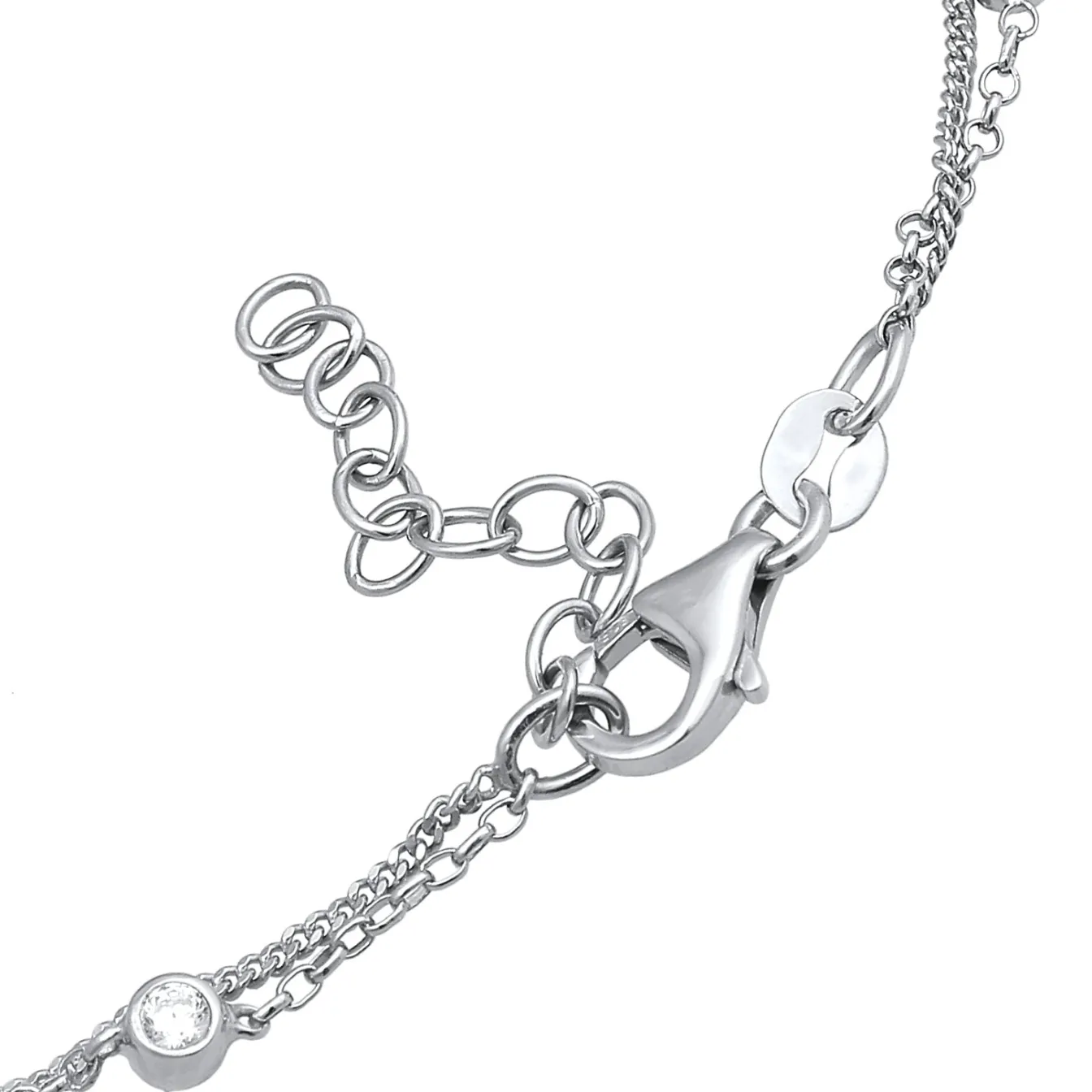Elli "Layer-Armband Herz | Zirkonia (Weiß)< Symbol-schmuck|Herz-schmuck
