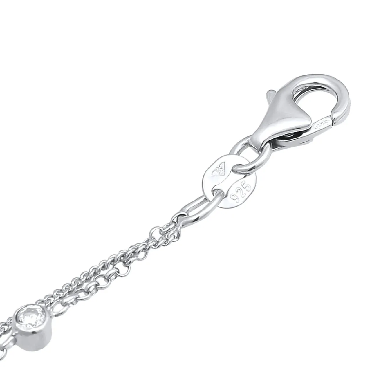 Elli "Layer-Armband Herz | Zirkonia (Weiß)< Symbol-schmuck|Herz-schmuck