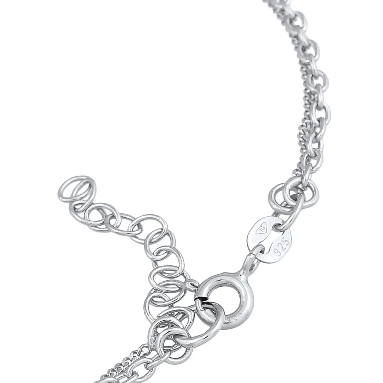 Elli "Layer-Armband Kreis | Kristall (Weiß)< Silber|Roségold
