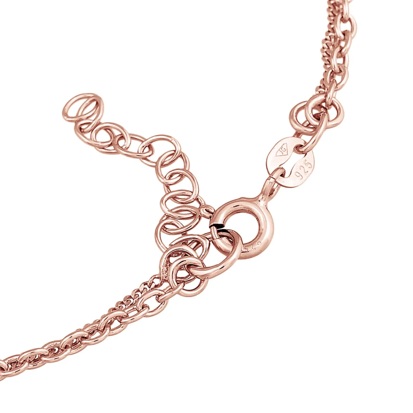 Elli "Layer-Armband Kreis | Kristall (Weiß)< Silber|Roségold