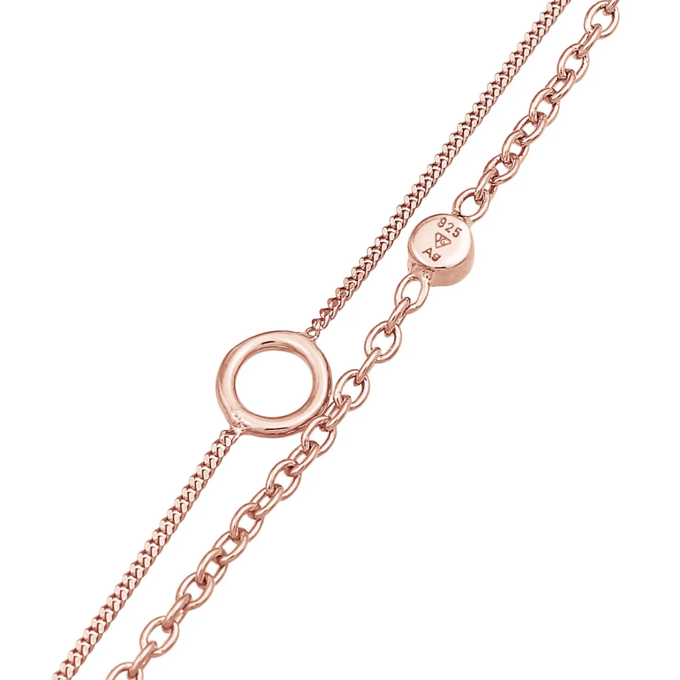Elli "Layer-Armband Kreis | Kristall (Weiß)< Silber|Roségold