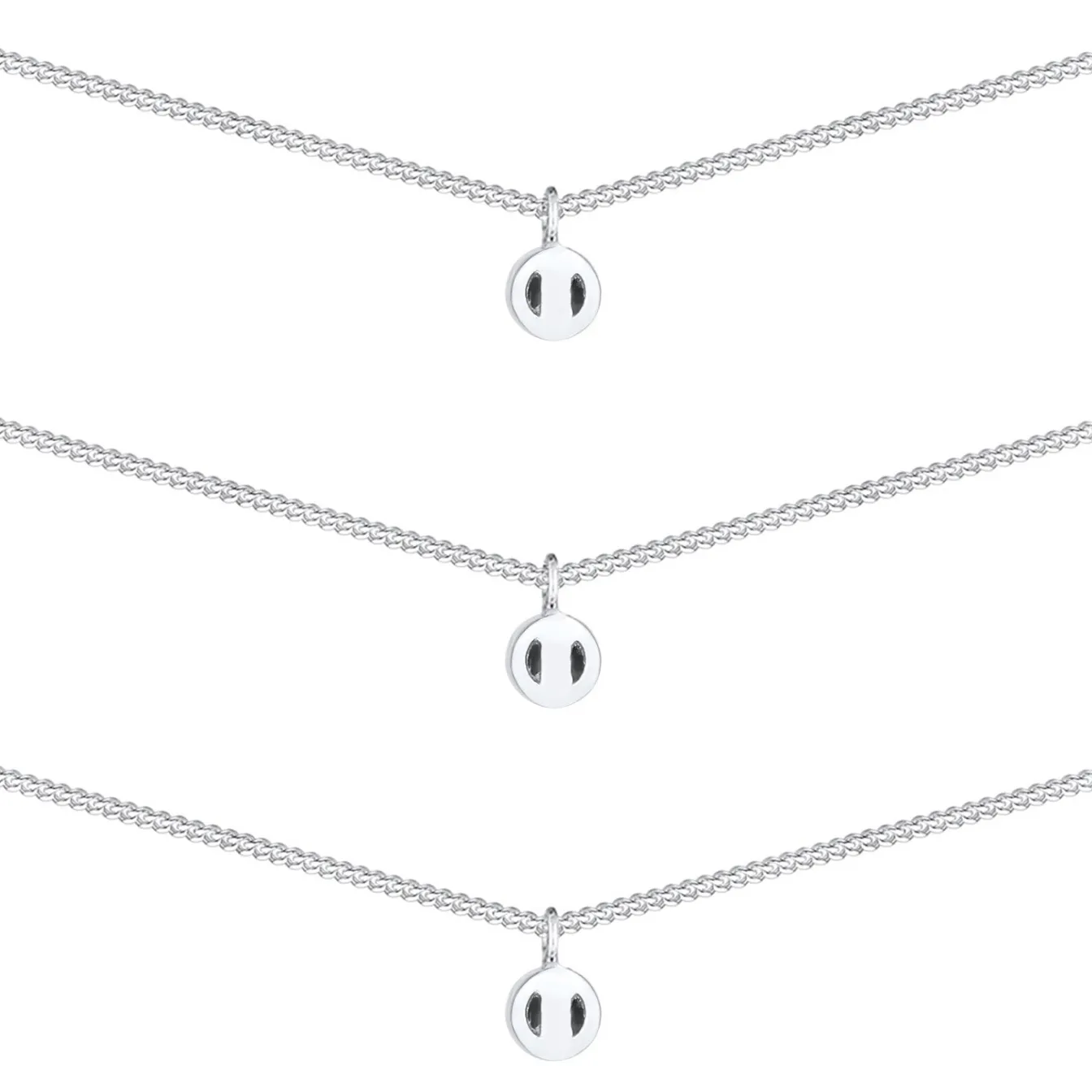 Elli "Layer-Choker | Kristalle (Weiß, Grau, Schwarz)< Roségold|Halsketten