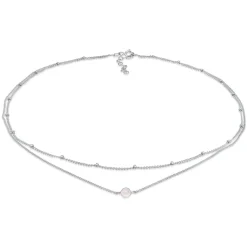 Elli "Layer-Choker | Quarz (Rosa)< Halsketten|Silber