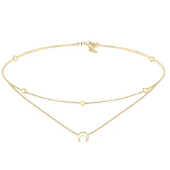 Elli "Layer-Choker Astro< Roségold|Symbol-schmuck