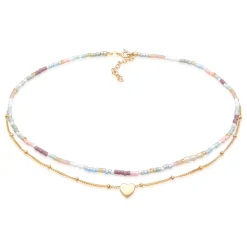 Elli "Layer-Choker Herz Beads | Süßwasserperlen< Symbol-schmuck|Herz-schmuck
