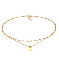 Elli "Layer-Choker Kugeln Plättchen< Silber|Halsketten