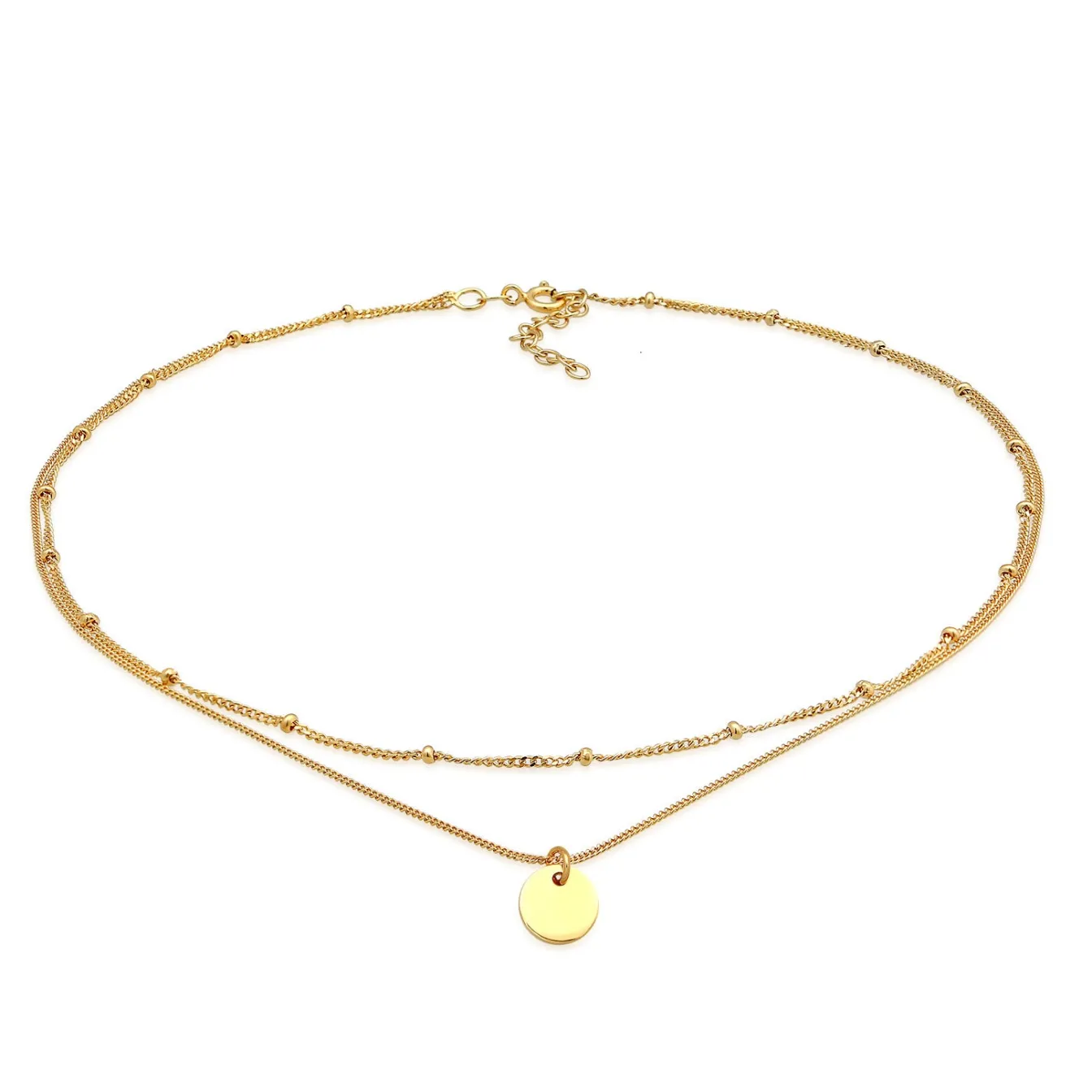 Elli "Layer-Choker Kugeln Plättchen< Silber|Halsketten