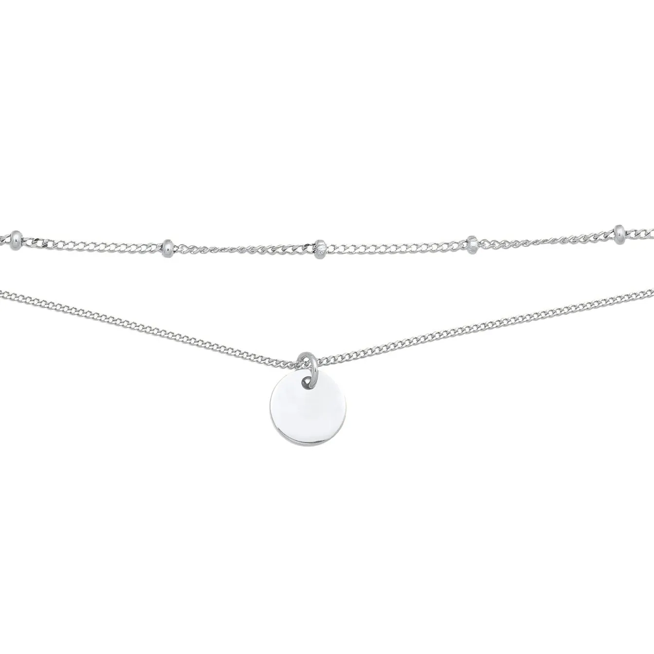 Elli "Layer-Choker Kugeln Plättchen< Silber|Halsketten