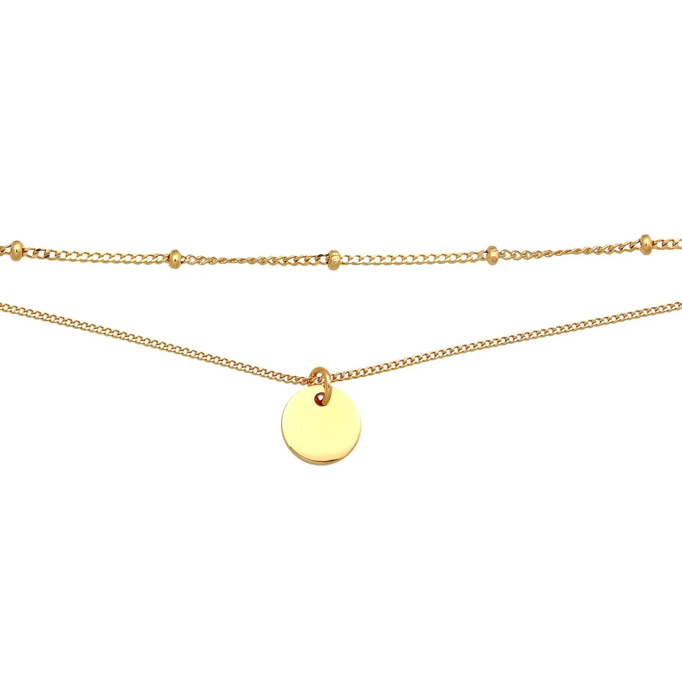 Elli "Layer-Choker Kugeln Plättchen< Silber|Halsketten