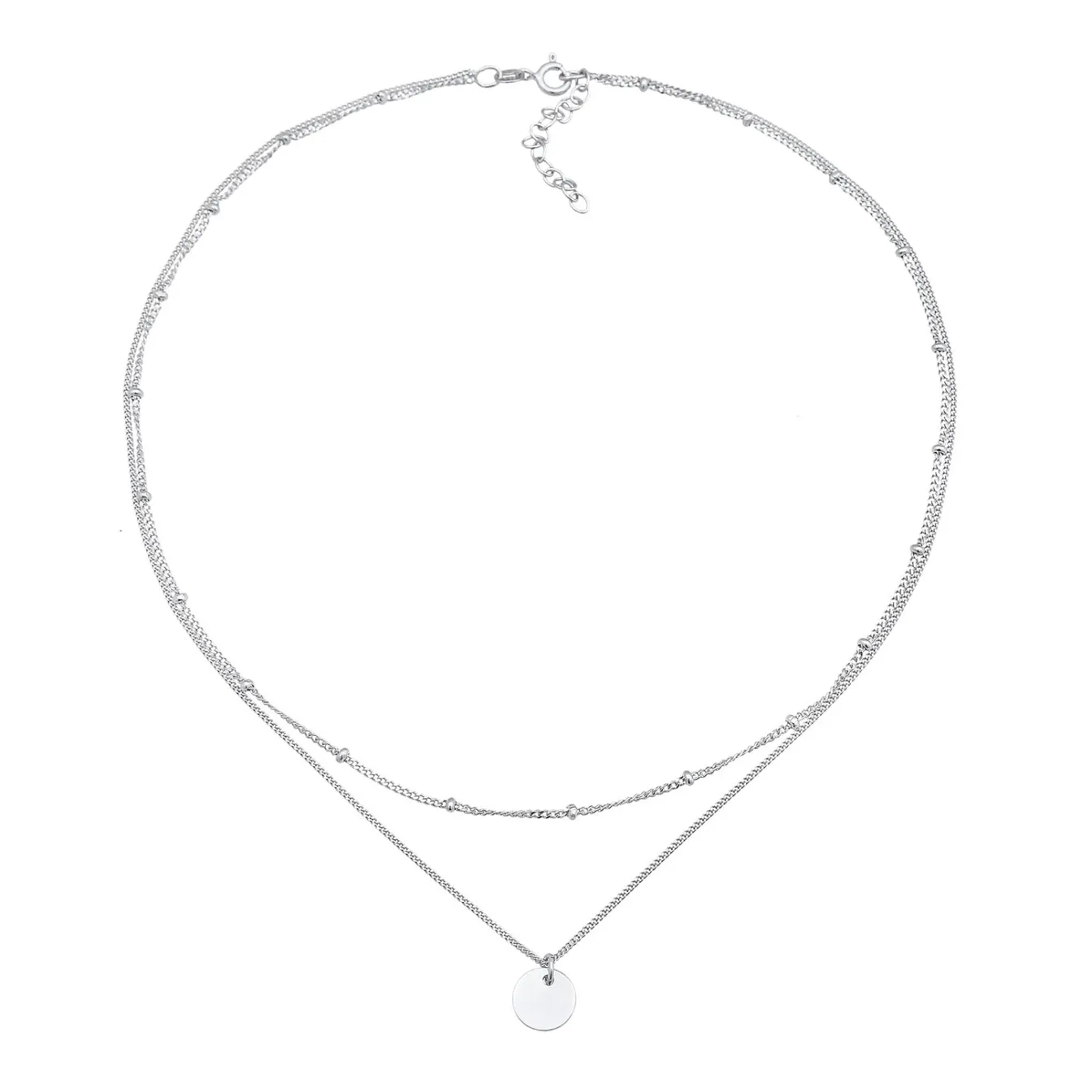Elli "Layer-Choker Kugeln Plättchen< Silber|Halsketten