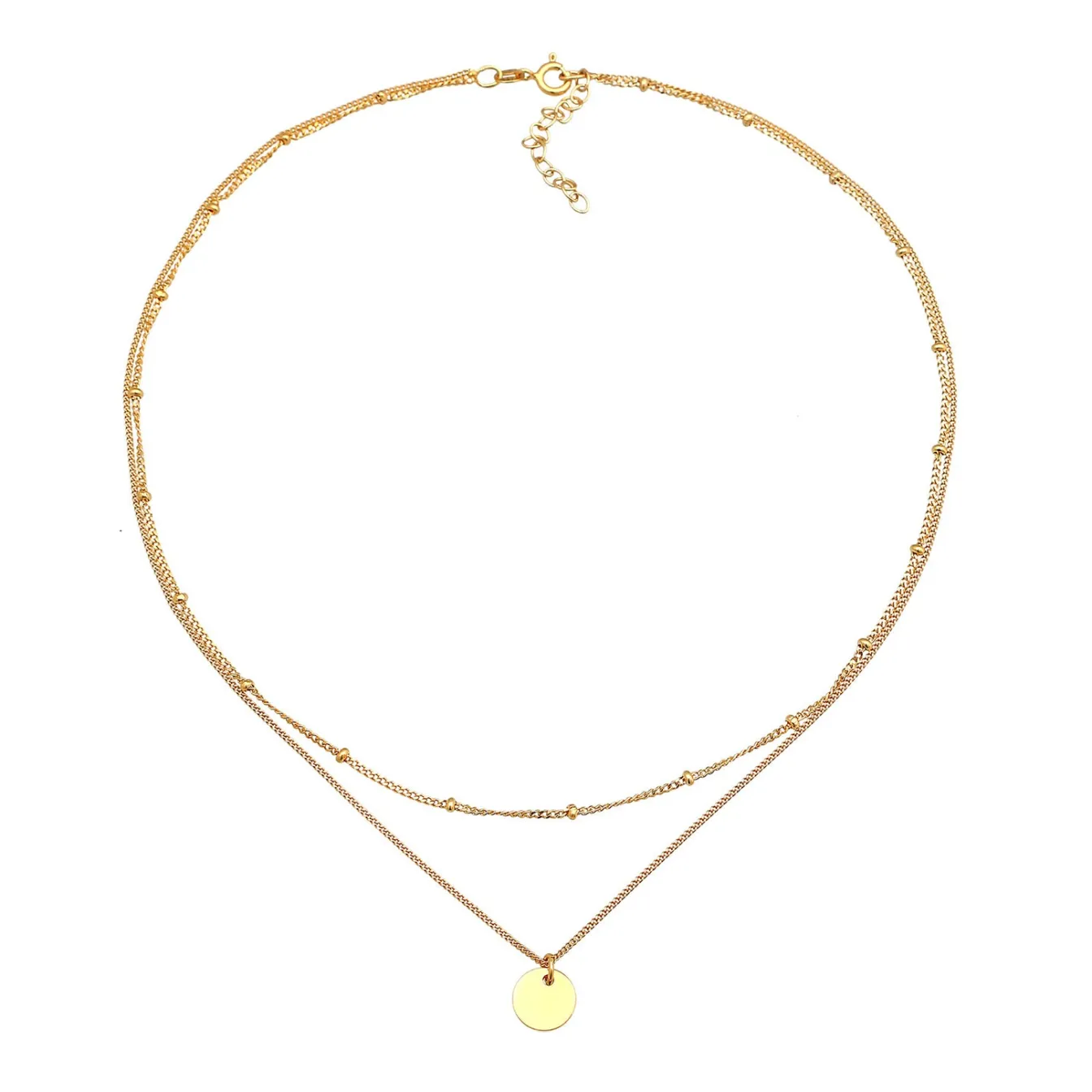 Elli "Layer-Choker Kugeln Plättchen< Silber|Halsketten
