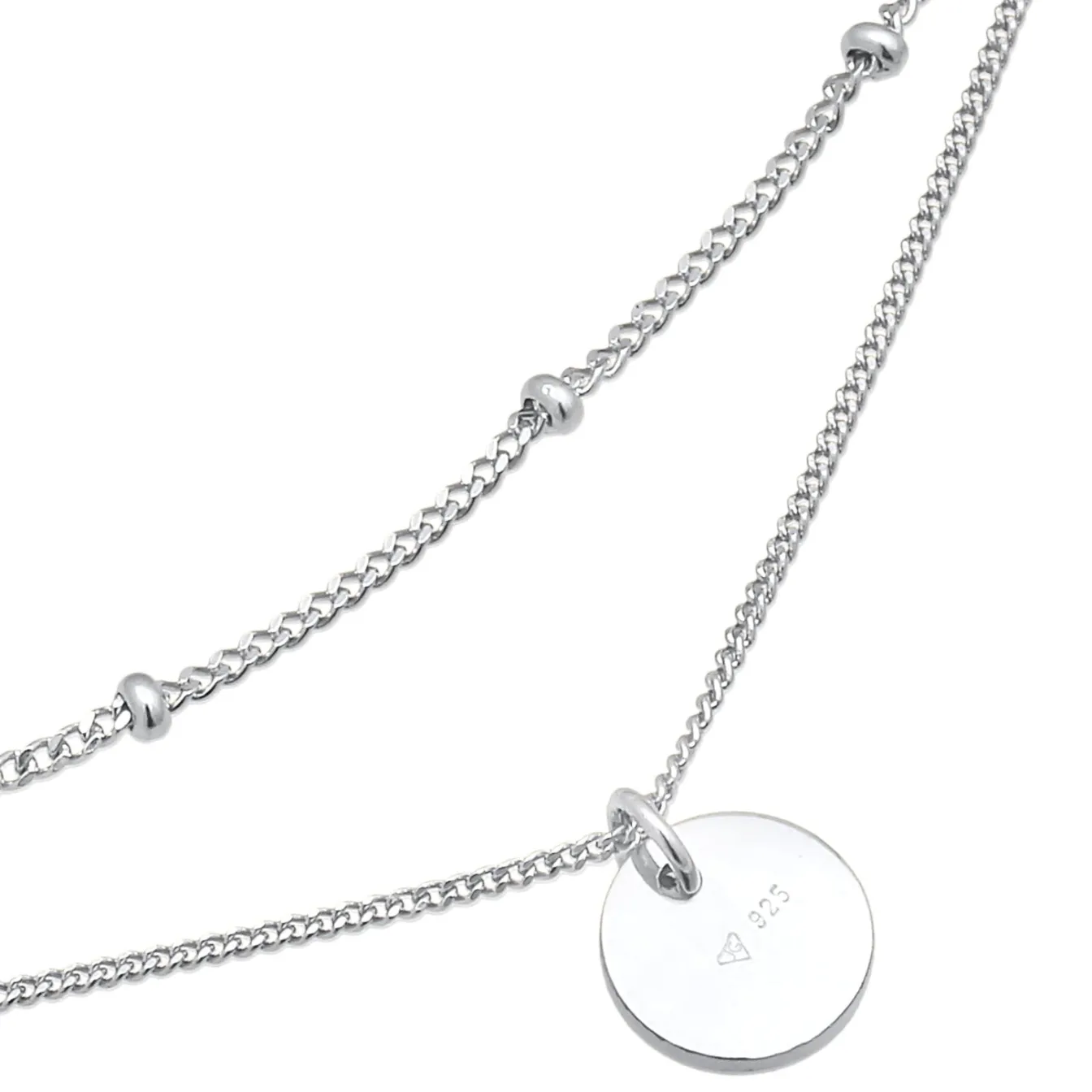 Elli "Layer-Choker Kugeln Plättchen< Silber|Halsketten