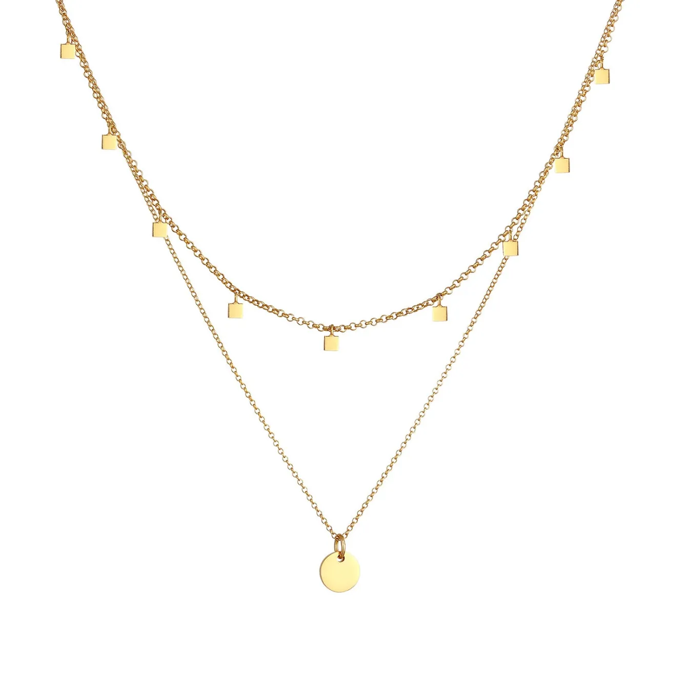 Elli "Layer-Choker Plättchen< Halsketten|Silber