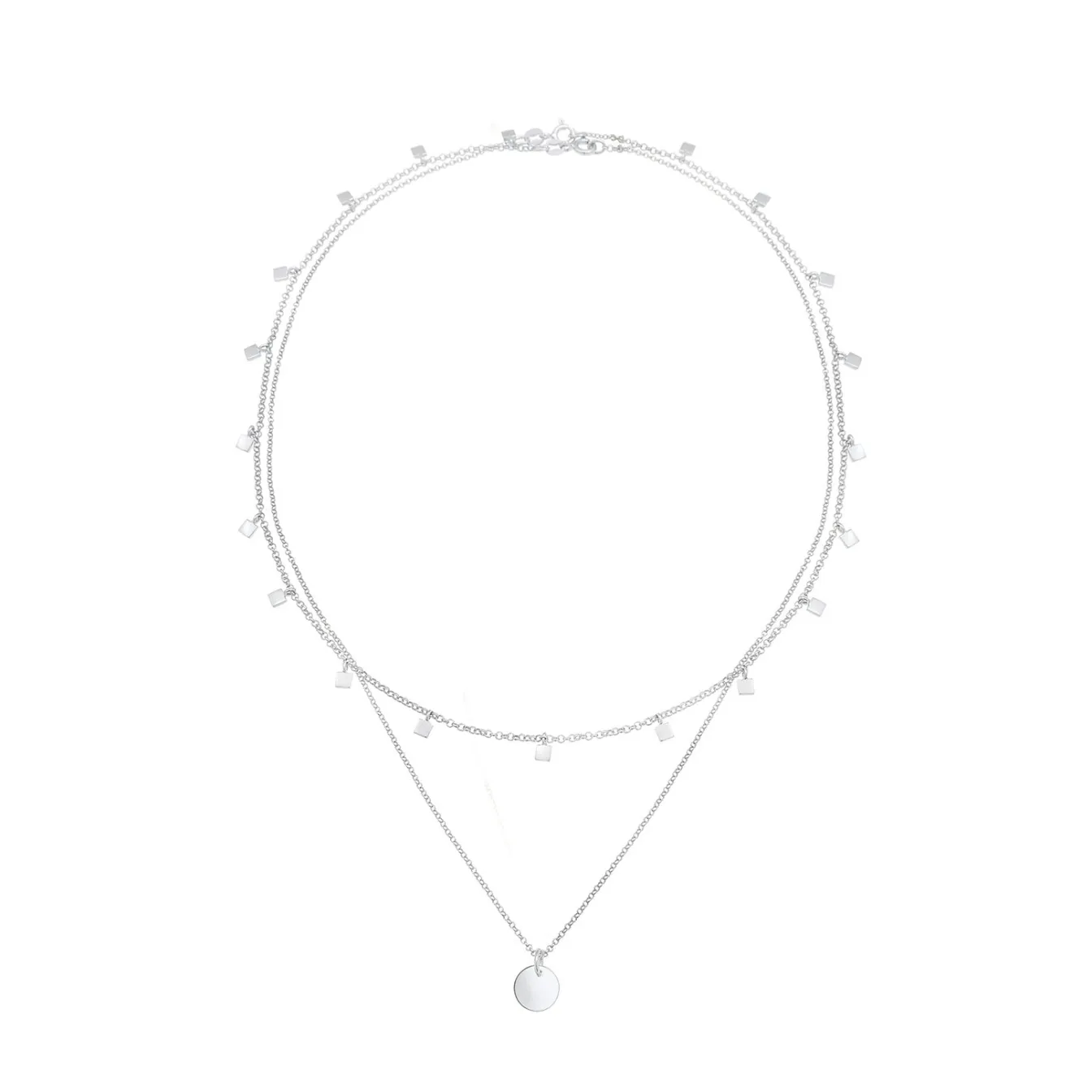 Elli "Layer-Choker Plättchen< Halsketten|Silber