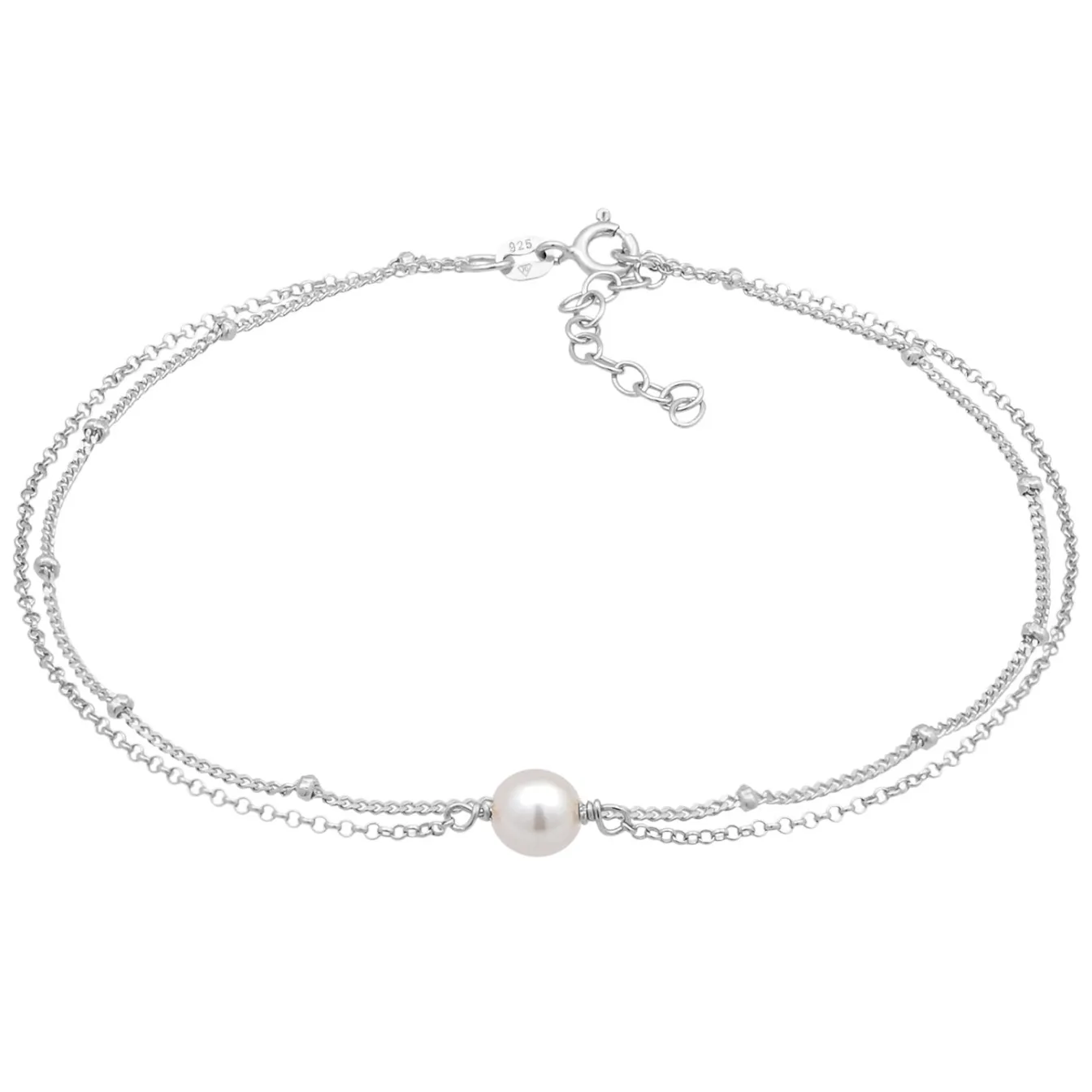 Elli "Layer-Fußkettchen | Muschelkernperle< Hochzeit|Perlen