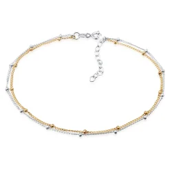 Elli "Layer-Fußkettchen Kugel Bi-Color< Fußschmuck