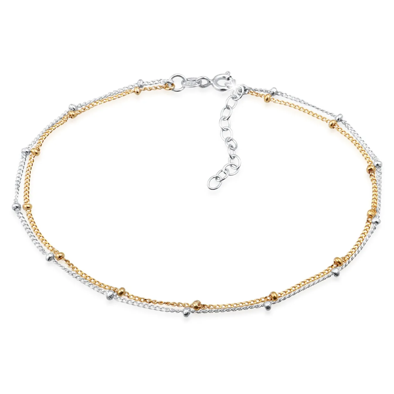 Elli "Layer-Fußkettchen Kugel Bi-Color< Fußschmuck