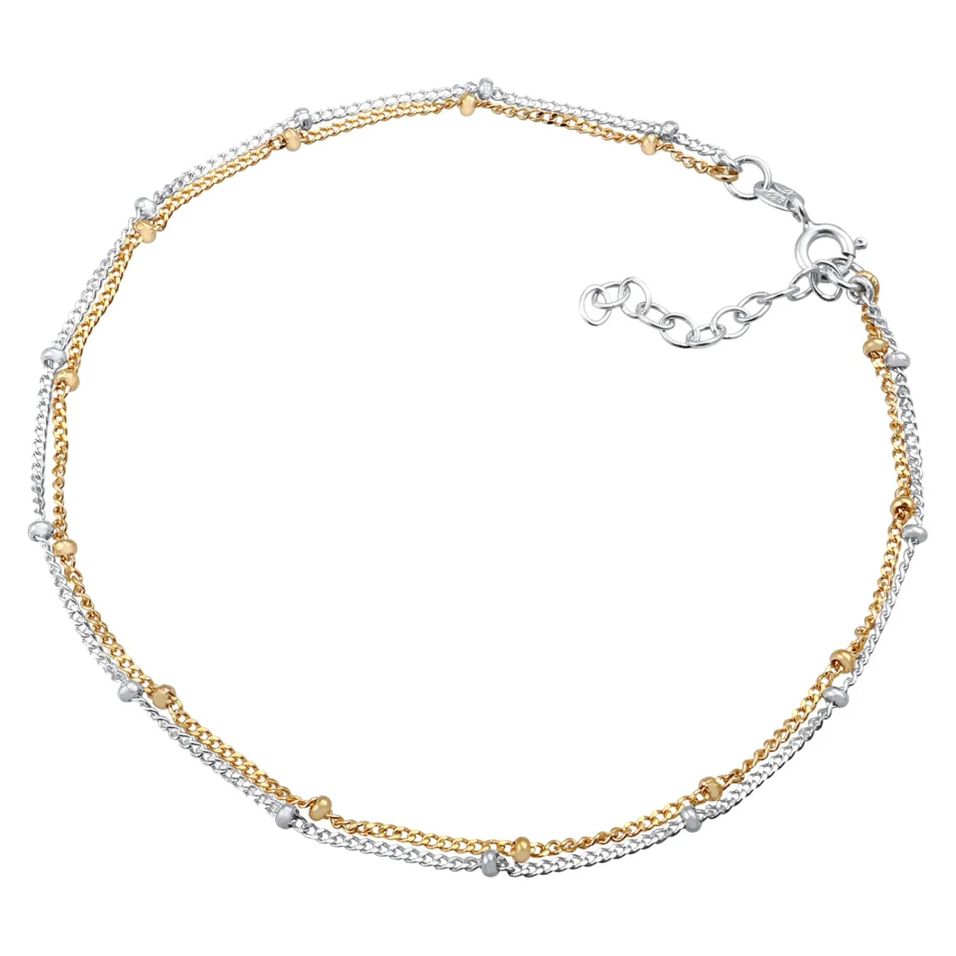 Elli "Layer-Fußkettchen Kugel Bi-Color< Fußschmuck