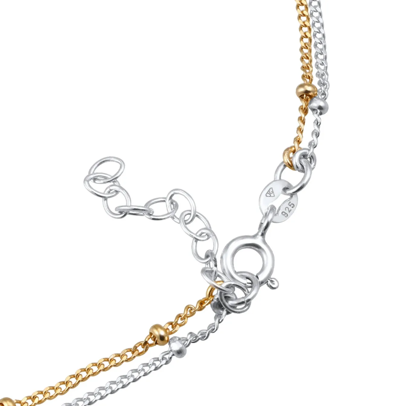 Elli "Layer-Fußkettchen Kugel Bi-Color< Fußschmuck