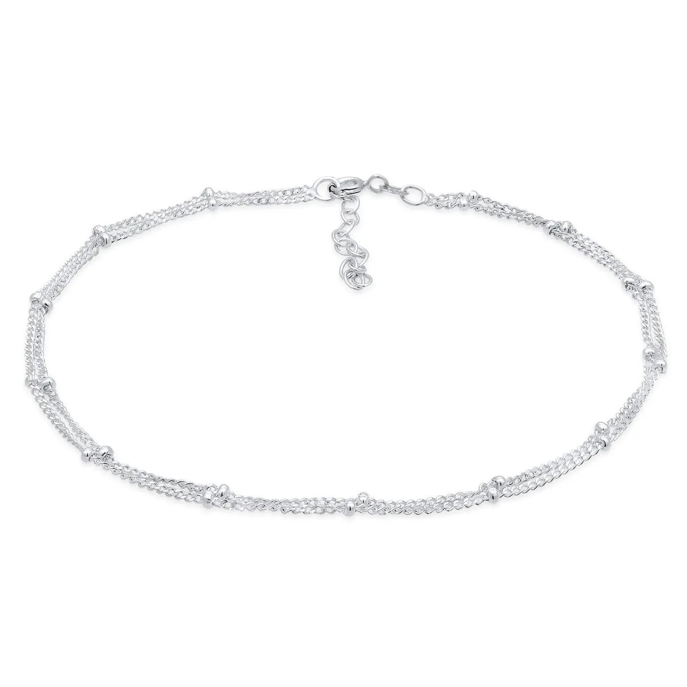 Elli "Layer-Fußkettchen Kugeln< Roségold|Fußschmuck