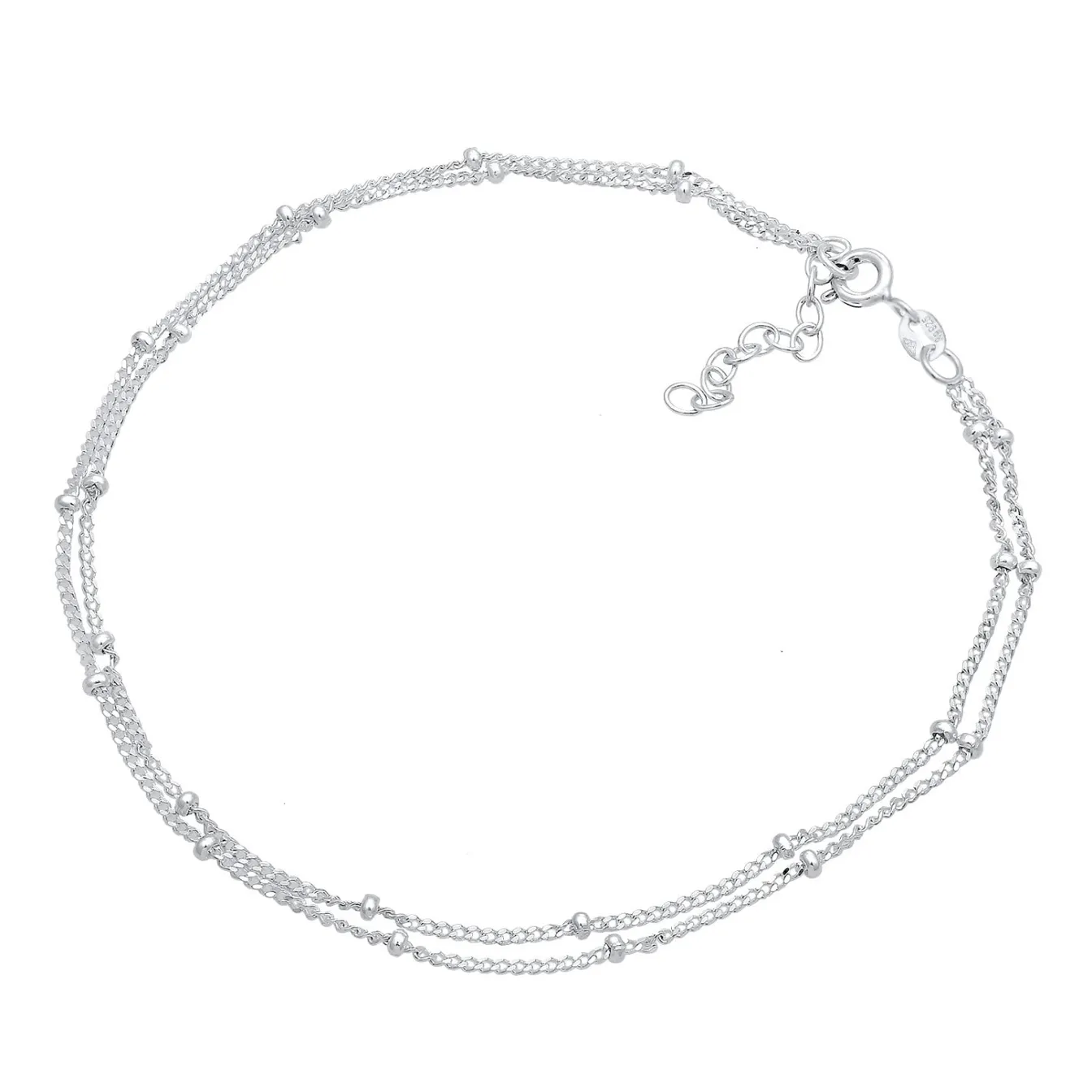Elli "Layer-Fußkettchen Kugeln< Roségold|Fußschmuck