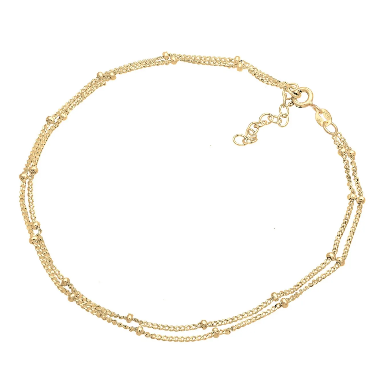 Elli "Layer-Fußkettchen Kugeln< Roségold|Fußschmuck
