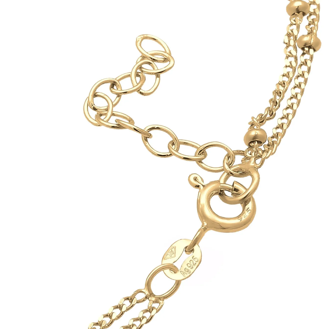 Elli "Layer-Fußkettchen Kugeln< Roségold|Fußschmuck