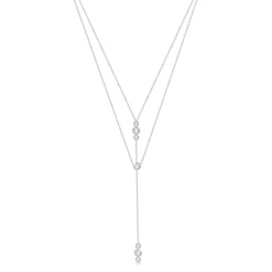 Elli "Layer-Halskette | Kristalle (Weiß)< Vergoldet|Hochzeit