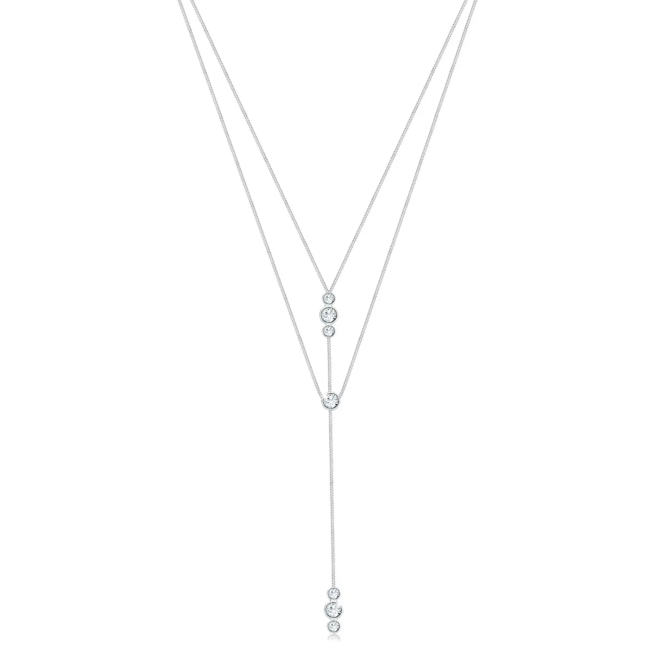Elli "Layer-Halskette | Kristalle (Weiß)< Vergoldet|Hochzeit