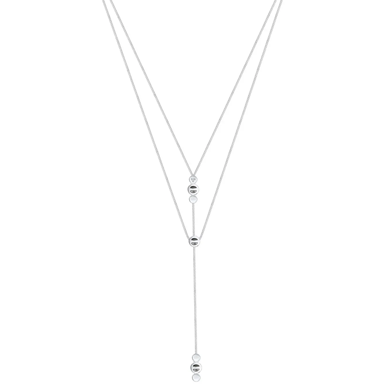 Elli "Layer-Halskette | Kristalle (Weiß)< Vergoldet|Hochzeit