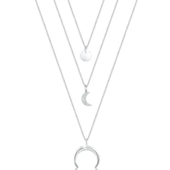 Elli "Layer-Halskette Astro | Kristall (Weiß)< Symbol-schmuck|Halsketten