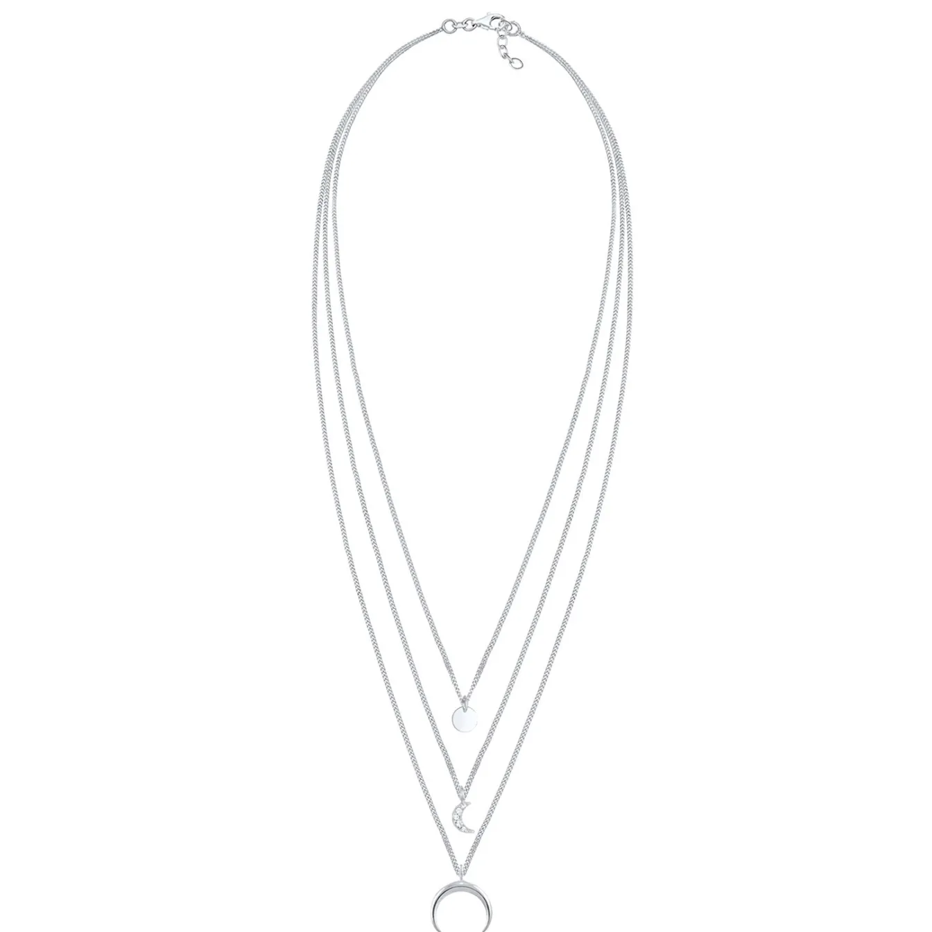 Elli "Layer-Halskette Astro | Kristall (Weiß)< Symbol-schmuck|Halsketten