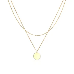 Elli "Layer-Halskette Basic Plättchen< Roségold|Halsketten