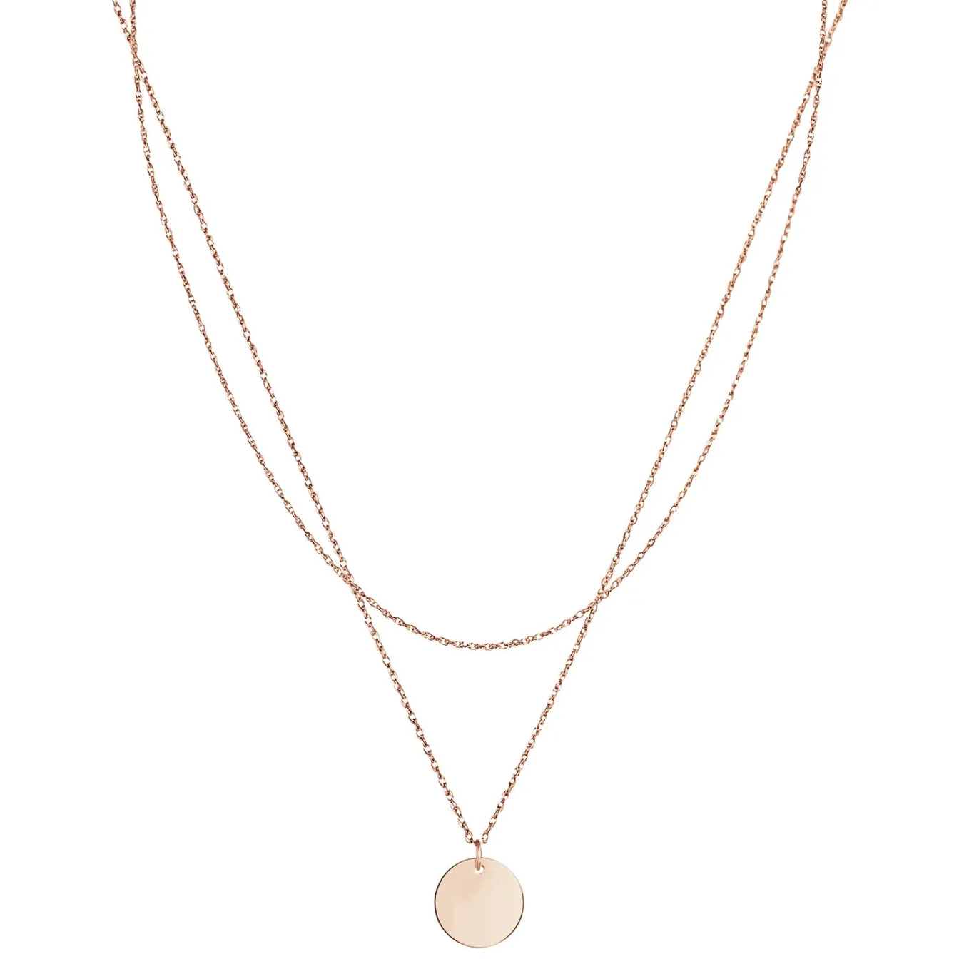 Elli "Layer-Halskette Basic Plättchen< Roségold|Halsketten