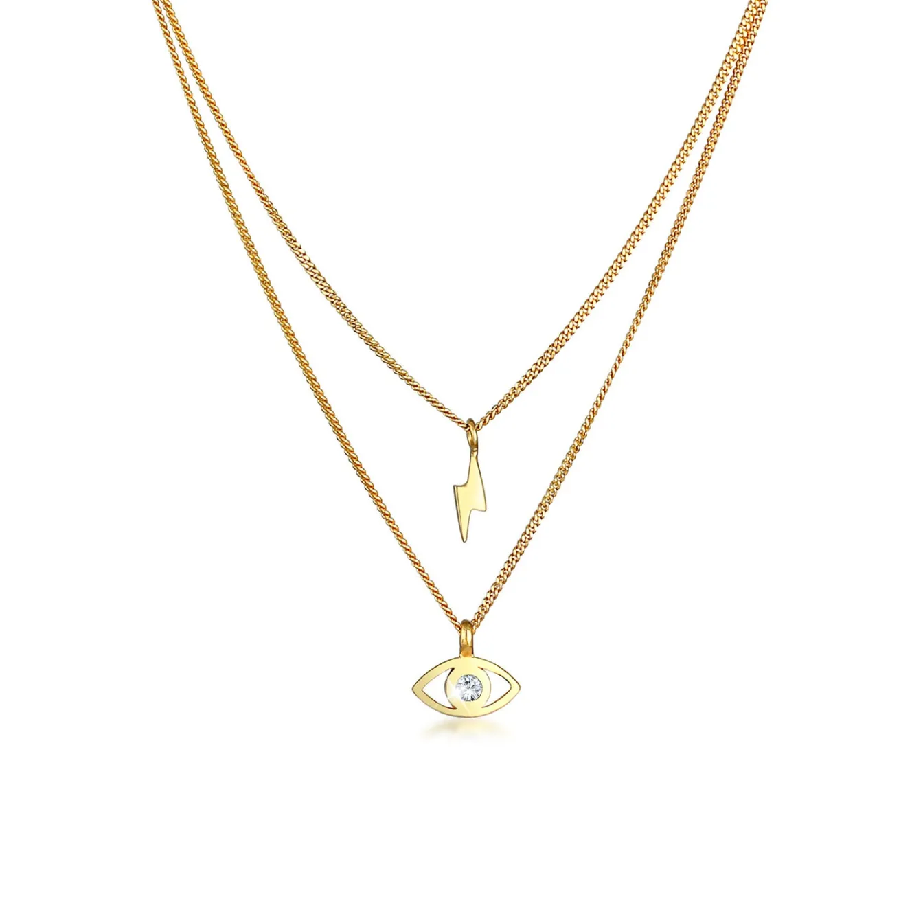 Elli "Layer-Halskette Blitz | Kristall (Weiß)< Symbol-schmuck|Halsketten