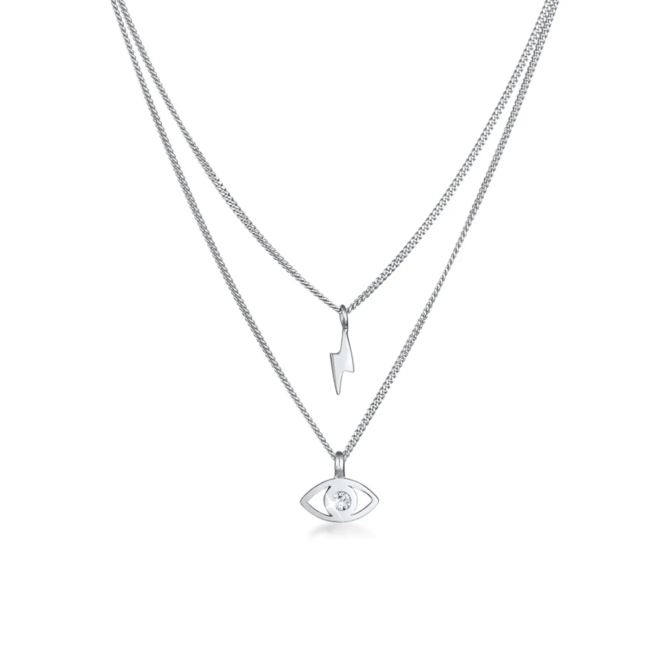 Elli "Layer-Halskette Blitz | Kristall (Weiß)< Symbol-schmuck|Halsketten